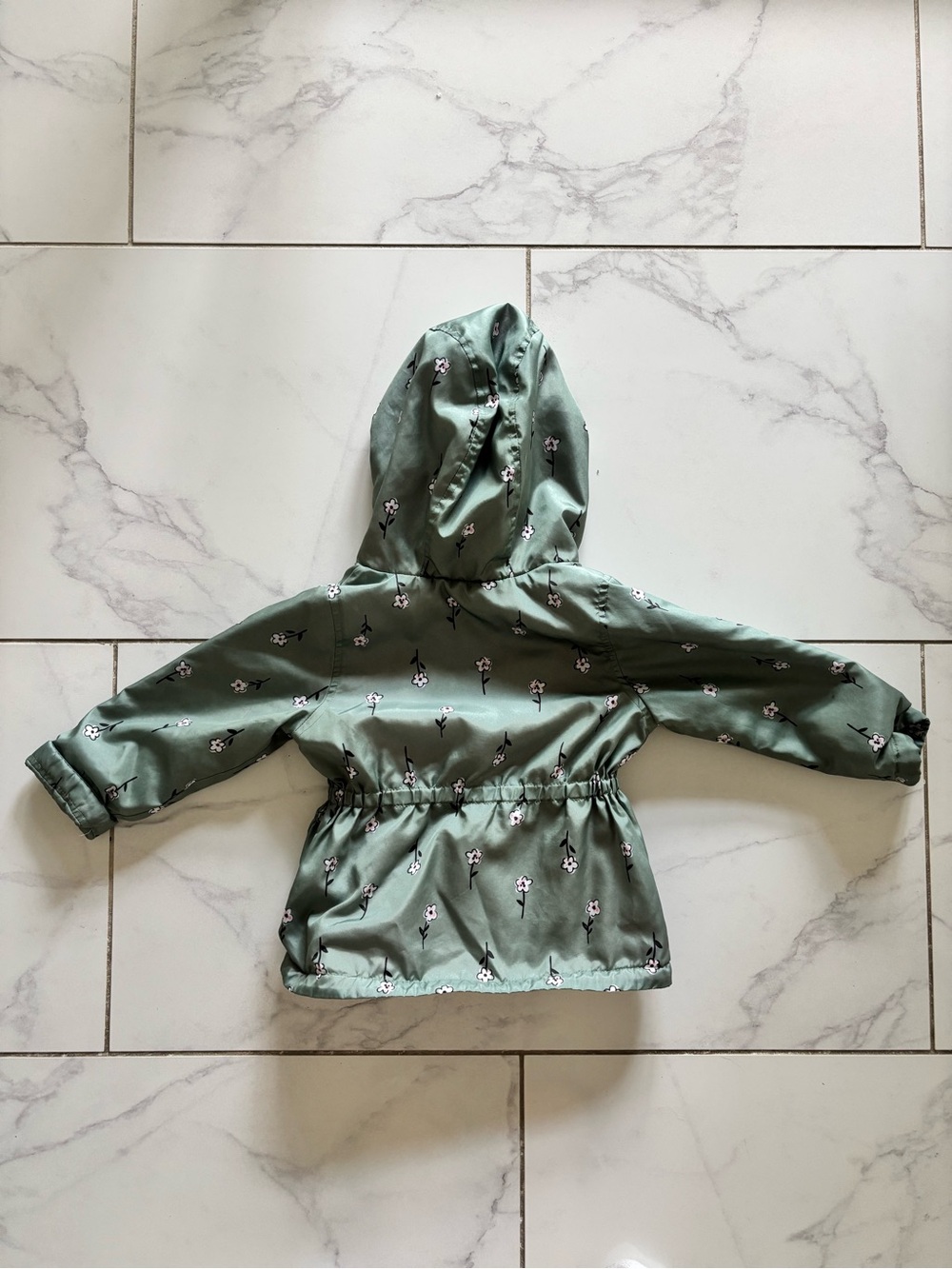 OshKosh B'gosh Mint Green Floral Hooded Rain Jacket - Picture 4 of 4